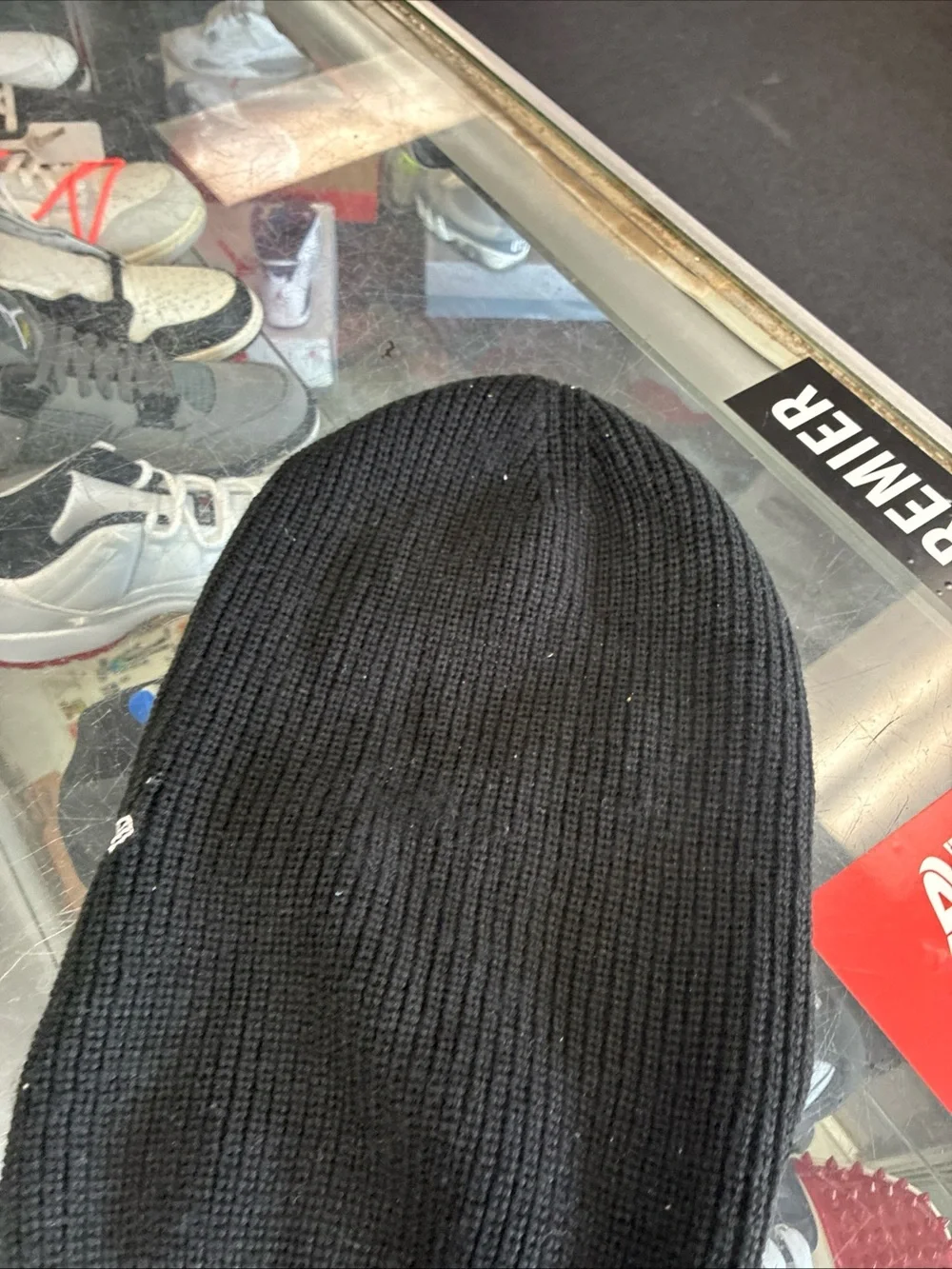 Supreme New Era Black Knit Balaclava Ski Mask Unisex Winter Logo Used Rare